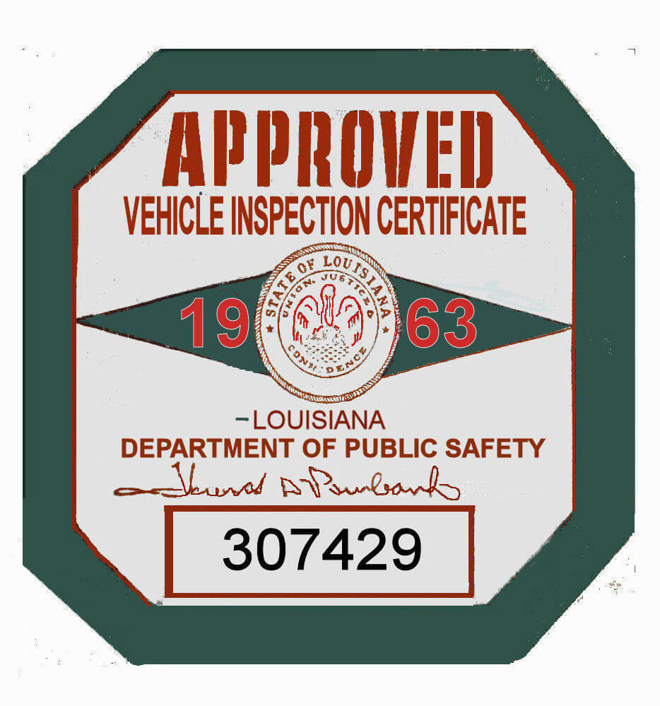 (image for) 1963 Louisiana inspection sticker